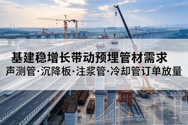 惠安基建稳增长带动预埋监测管材需求,声测管、沉降板、注浆管订单持续放量
