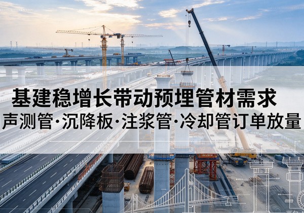 惠安基建稳增长带动预埋监测管材需求，声测管、沉降板、注浆管订单持续放量